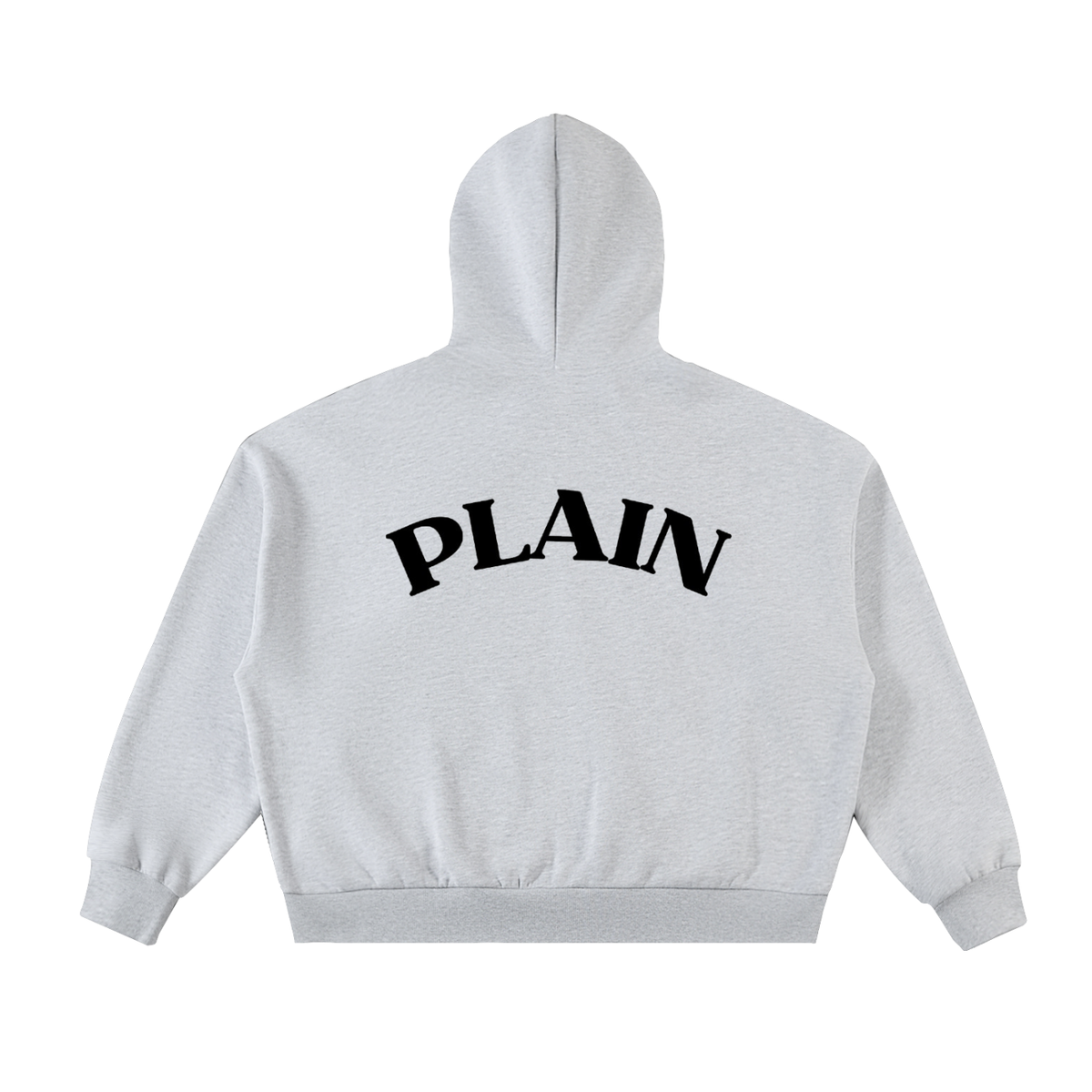 PLAIN Fleeced Full-Zip Boxy Hoodie