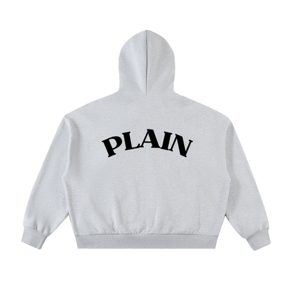 PLAIN Fleeced Full-Zip Boxy Hoodie