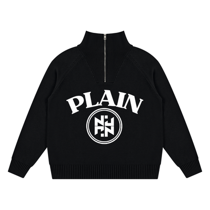 PLAIN Quarter-Zip Pullover Sweatshirt