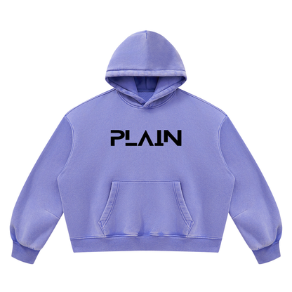 PLAIN Vintage Wash Boxy Fleece Hoodie