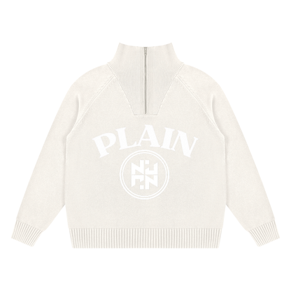 PLAIN Quarter-Zip Pullover Sweatshirt