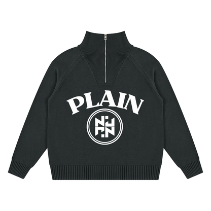 PLAIN Quarter-Zip Pullover Sweatshirt