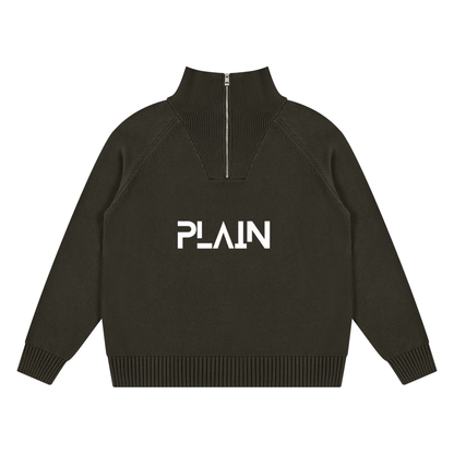PLAIN Quarter-Zip Pullover Sweatshirt