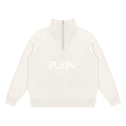 PLAIN Quarter-Zip Pullover Sweatshirt