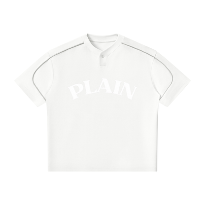 PLAIN Oversized Piping Henley T-Shirt