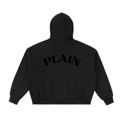 PLAIN Fleeced Full-Zip Boxy Hoodie