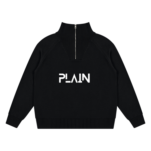 PLAIN Quarter-Zip Pullover Sweatshirt