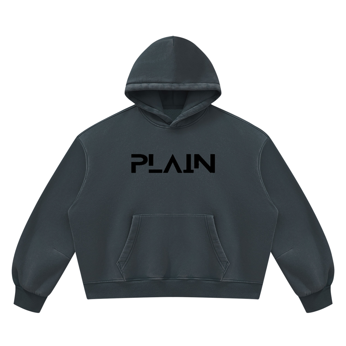 PLAIN Vintage Wash Boxy Fleece Hoodie