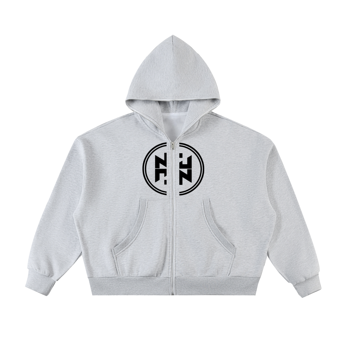 PLAIN Fleeced Full-Zip Boxy Hoodie