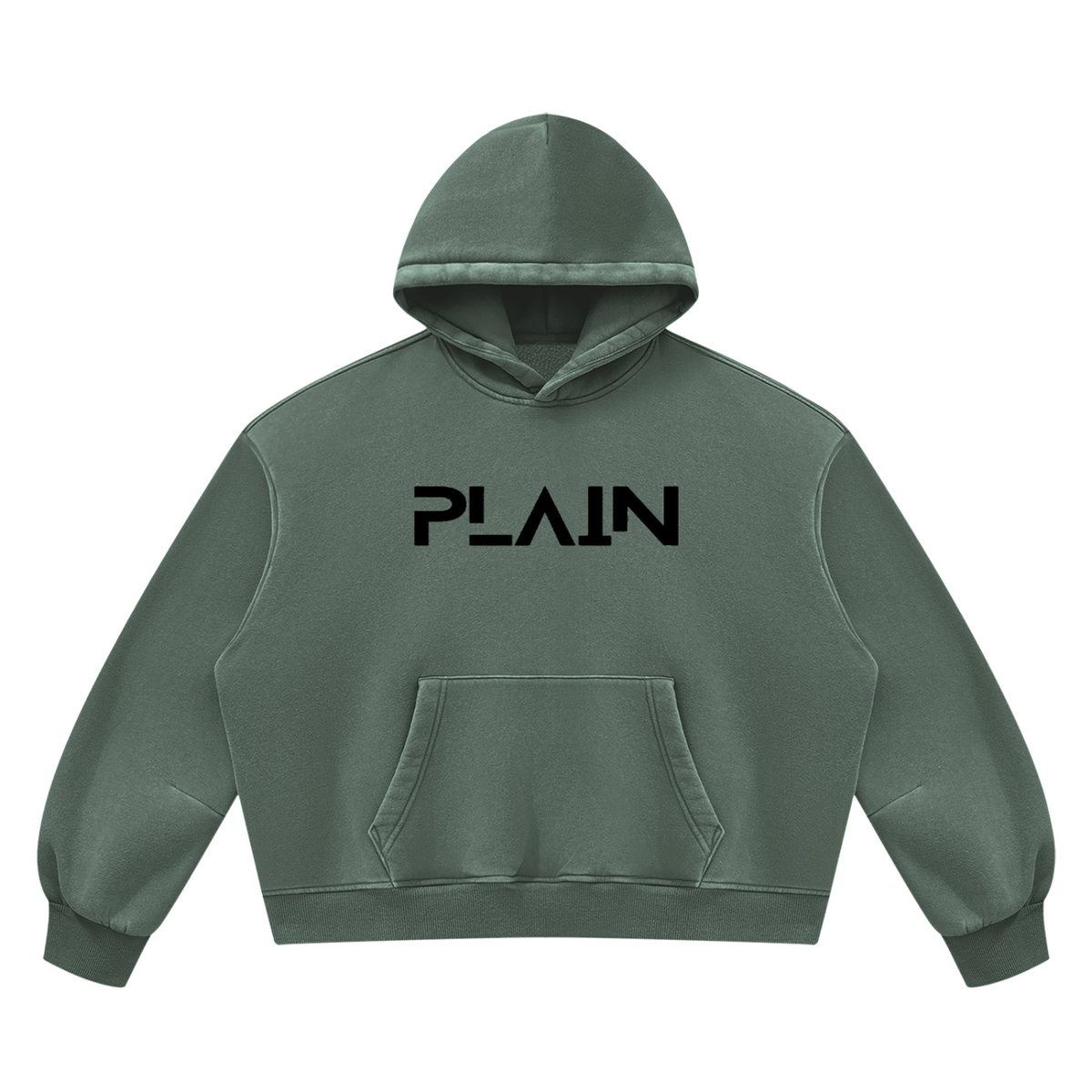 PLAIN Vintage Wash Boxy Fleece Hoodie