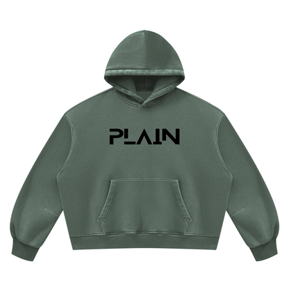PLAIN Vintage Wash Boxy Fleece Hoodie