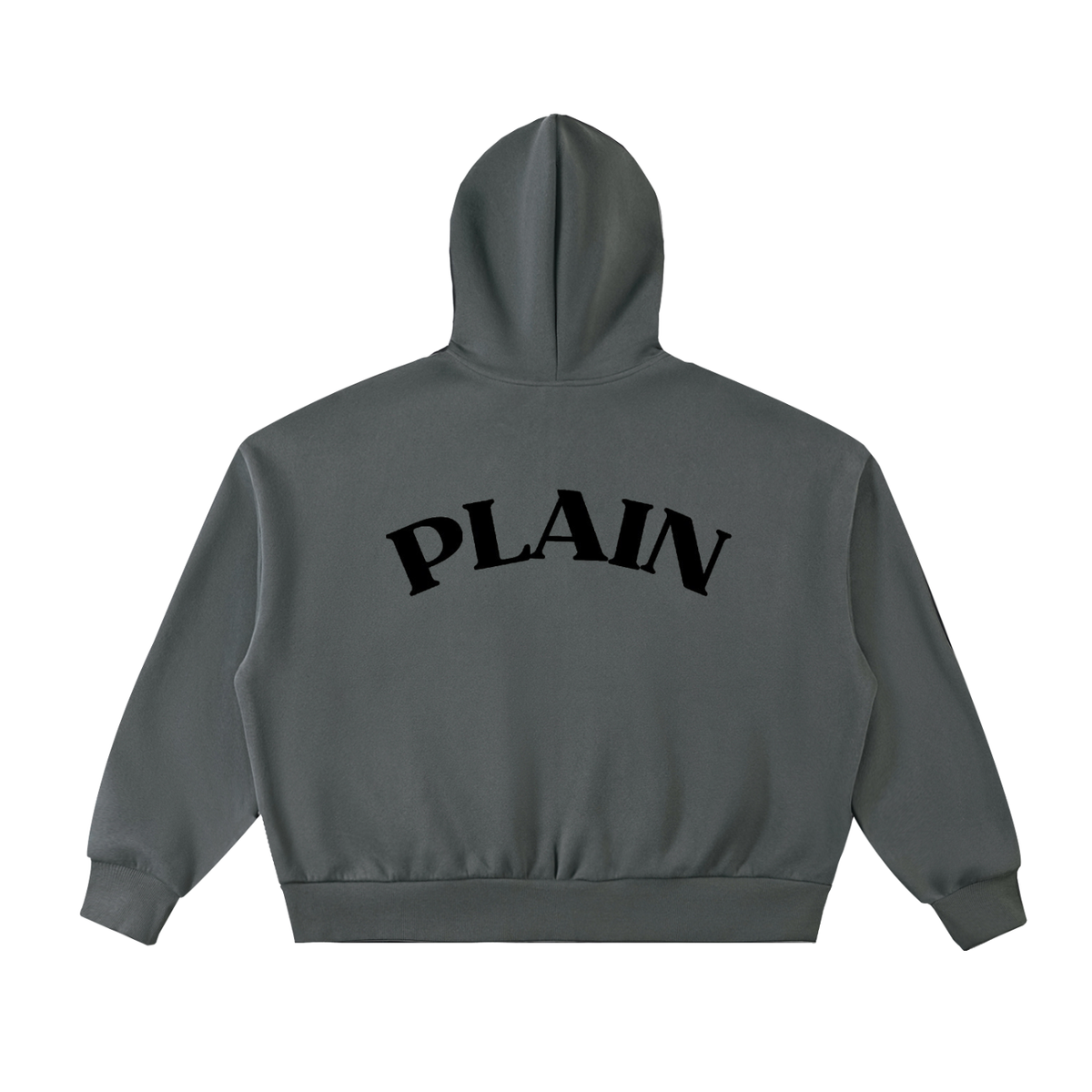 PLAIN Fleeced Full-Zip Boxy Hoodie