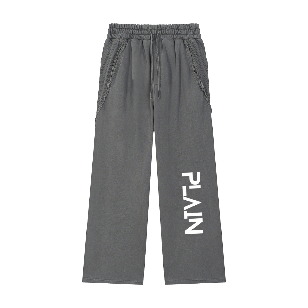 PLAIN Snow Washed Tape Raw Edge Sweatpants
