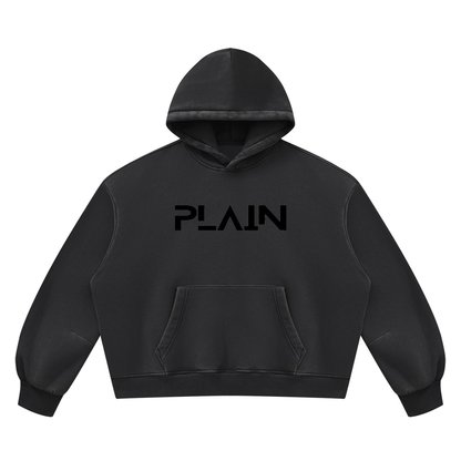 PLAIN Vintage Wash Boxy Fleece Hoodie