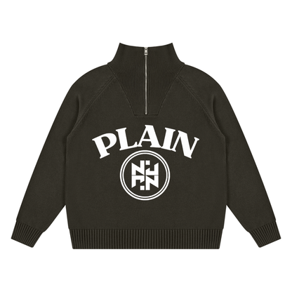 PLAIN Quarter-Zip Pullover Sweatshirt