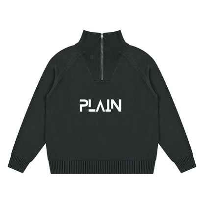 PLAIN Quarter-Zip Pullover Sweatshirt